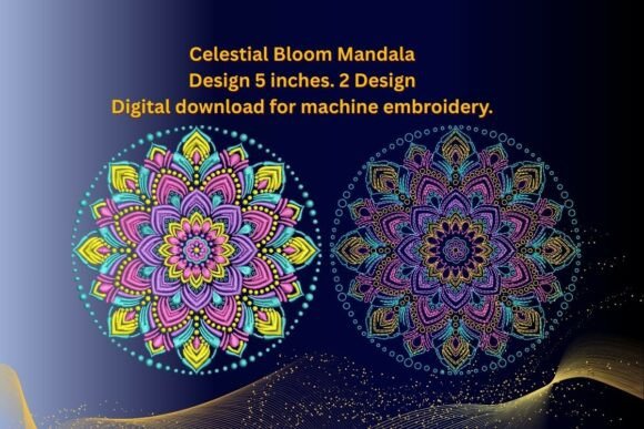 Celestial Bloom Mandala Embroidery: A Cosmic Touch for Handmade Gifts