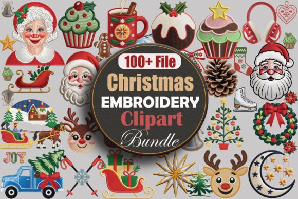 Christmas Embroidery Clipart Png Bundle Review for Personalized Gift Products