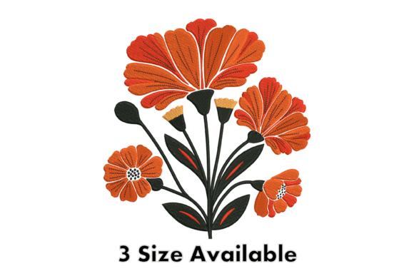 Elegant Orange Floral Embroidery Review for Apparel Projects