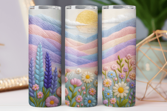 Embroidery Floral Tumbler Wrap 20oz PNG Review for Craft Fairs