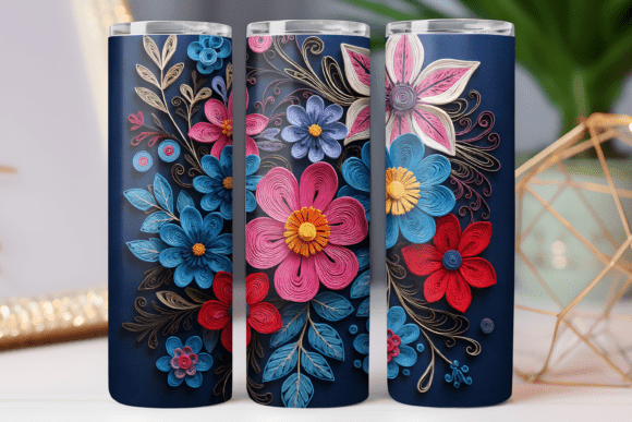 Embroidery Floral Tumbler Wrap Design Review for Sellers