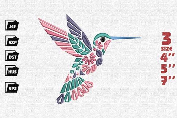 Floral Hummingbird Embroidery Design Review for Business Use