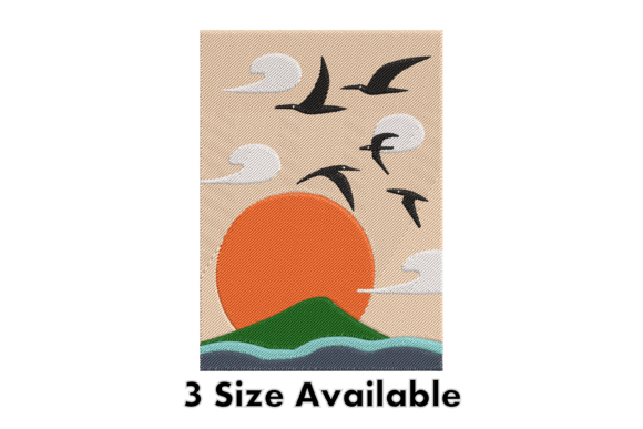 Flying Birds Sunset Embroidery File Review for Personalized Gift Makers