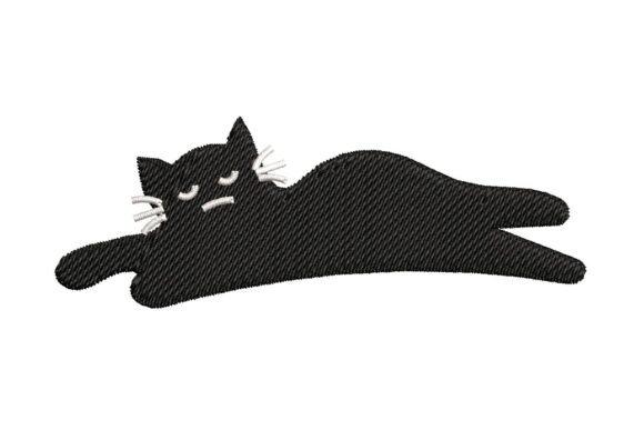 Lazy Cat Embroidery Design – Sassy Lounge Kitty File