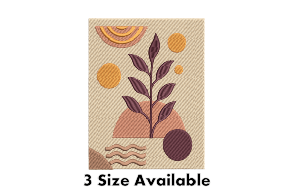Modern Abstract Plant Embroidery: A Stylish Addition for Etsy and Small Shop Products