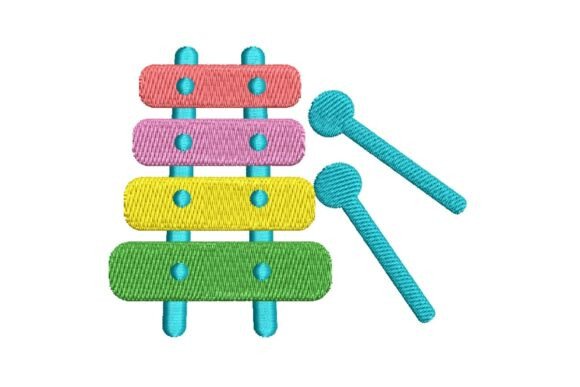 Rainbow Xylophone Embroidery: A Vibrant Design for Craft Fair Success
