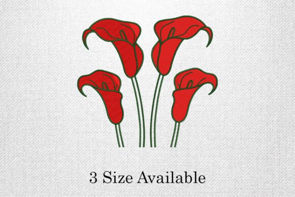 Red Calla Lily Embroidery Design File Review for Boutique Sweatshirts