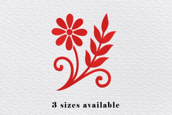 Red Flower Embroidery Design Review for Small Business Merch