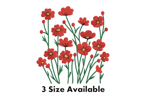 Red Wildflower Embroidery Design Review for Craft Fairs