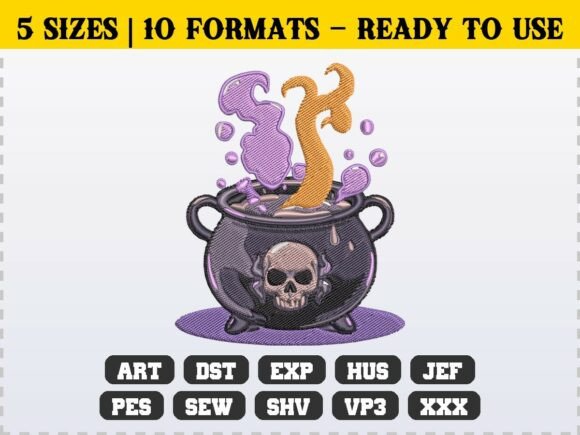 Spooky Skull Cauldron Embroidery Design Review